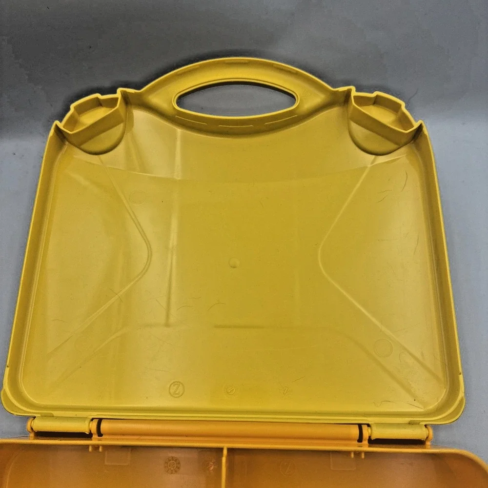 LEGO Yellow & Orange Plastic Carrying Case Storage Box‎ With Dividers